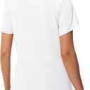 MAGCOMSEN Women's Workout Tops UPF 80+ V-Neck Short Sleeve Quick Dry Shirt | UV Protection, Breathable, Moisture Wicking, V-Neck Tee, 4-Way Stretch, Athletic, Outdoor Activities, Summer Tees (S)
