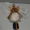 Starryfill Angel Stake Solar Lights with Crackle Glass Globe Waterproof Warm White LED, 40.5 inches Height Metal Bronze Stake Garden Patio Art Decor, Memorial Gift for Mom Women or Friends