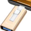 GNASEET 256GB USB Flash Drive for Phone and Pad, Photo Stick High Speed External USB Thumb Drives Photo Storage Memory Stick for Save More Photos and Videos (Gold, 256GB)