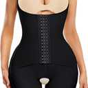 YERKOAD Shaper Bodysuit for Women, High Waist Double Tummy Control Shapewear Butt Lifter Fajas Waist Trainer Shorts (Medium, Black)