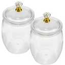 4 Pcs Candy Cookie Jar, 74 oz Clear Plastic Jars with Lids Apothecary Jars Candy Buffet Storage Containers Airtight Food Canister Home Organization for Kitchen Laundry and Party