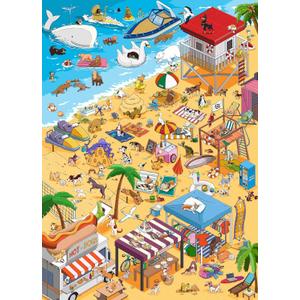 100 Piece Puzzles for Kids Ages 4-6 6-8 8-10 100 Piece Jigsaw Puzzle for Adults Learning Educational Puzzles Toys Gifts for Girls Boys - Beach Party safdsa PU