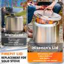 Fire Pit Lid for Solo Stove Bonfire 2.0-19.5" Stainless Steel Fire Pit Lid Cover with Heat-Resistant Handles, for Solo Stove Bonfire Accessories, Camping for Other 19.5" Firepit
