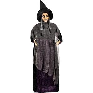 Animatronics 64 inch Dancing Witch Halloween Decorations - Sound Activated with Creepy Sound, Spooky Move, Light Up Eyes, Haunted House Scary Decor Horror Prop for Indoor, Outdoor, Yard Lawn