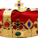 Morph Adult Royal King Crown Queen Regal Jeweled Gold Hat Halloween Wiseman Costume Accessory
