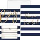 Baby Shower Invitations for Boys, Modern Minimalist Baby Shower Invites for Boy, Navy and Gold Baby Boy Shower Invitation (4"" X 6""), 25 Baby Sprinkle Invitation Cards -YQK09