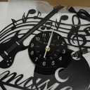 KingLive Music Vinyl Record Wall Clock, Music Room Decoration, Music Theme Wall Clock. (Music D)