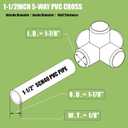 7 x 6Pack 5 Way PVC Fittings 1-1/2Inch, SCH40 Furniture Grade Elbow Fittings for 1-1/2Inch PVC Pipe, Elbow Pipe Fitting Connector for Garden Enclosures Dog Agility Jumps Greenhouse