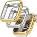 JR.DM 2 Pack 38mm Soft Flexible TPU Case Compatible for Apple Watch Series 3/2/1 Touchable Screen Lightweight Anti-Scratch All-Around Protector Thin Guard Shockproof Cover for iWatch, Gold+Silver