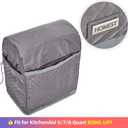 HOMEST Stand Mixer Quilted Dust Cover with Pockets Compatible with KitchenAid 6/7/8 Quart Bowl Lift, Grey (Patent Design)