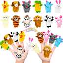 12 Animals Finger Puppets Set, Mouse, Cow, Tiger & More | Educational Pretend Play Toys for Kids Ages 3+ Easter Hunt Filler, Party Favorite Stuffing