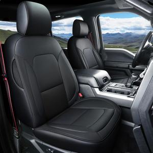 Coverado Front Seat Covers for Ford F150, Leather Auto Seat Cover Fit 2015-2026 F150, 2017-2026 F250 F350 F450 (Black)