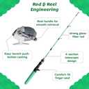 Meowy Cat Wand Toy Cat Fishing Pole Toy with Reel The Cat Fish Fishing Rod, Telescopic Fiberglass Interactive Teaser Wand for Indoor Cats with Catnip Dental Mesh Attachments
