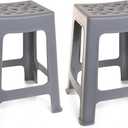 Mintra Home Light Duty Plastic Stools 2pk (18in Height),  Gray