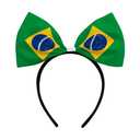 2 x Brazil World Cup Flag Bow Headband Soccer Hair Accessory Hairband for Football Worls Cup Parties Supply Women Decoration