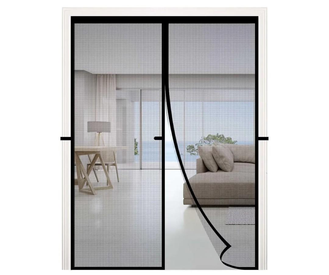 RELIANCER Fiberglass Magnetic Door Screen,Fit Door Size 34"x78",Auto Close Screen Door Mesh w/Magnets,Patio Doorway Net Screens,Self-Closing Doors Cover,Anti Mosquito Doorway Curtain,Mesh Partition