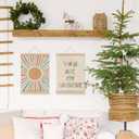 MAQIKA You Are My Sunshine Poster Framed with Wood Hanger Set of 2, Sunshine Nursery Wall Decor, Inspirational Quotes Canvas Art 12x16 Inch