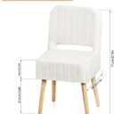 Shinoske Vanity Stool with Storage,White Faux Rabbit Fur Small Makeup Chair for Teenager,Storage Ottoman with Folding Back,Modern Footstool with 4 Solid Wood Legs for Bedroom,Living Room,Home Office