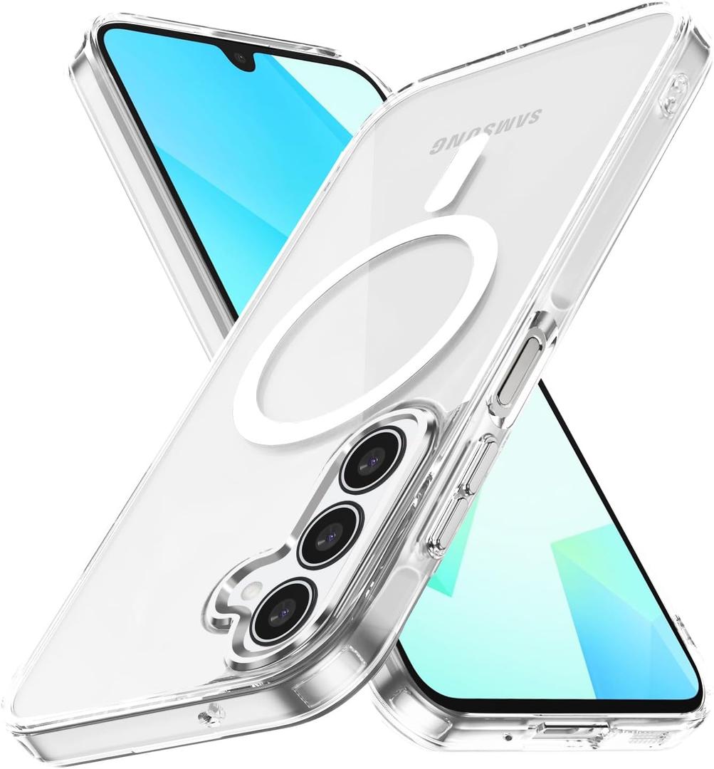 Lunivop for Samsung Galaxy A16 5G Case Hard [Compatible with Magsafe ] Yellowing Resistant Magnetic Cover Clear para A 16 6.7 inch 2024 Rugged Best Phone Cases Clear