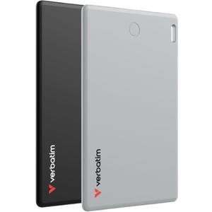 Verbatim My Finder Wallet Tracker  Thin, Rechargeable Bluetooth Card Locator for Wallets, Luggage Tags and More, Compatible with Apple Find My (iOS Only), 2-Pack, Black and Silver