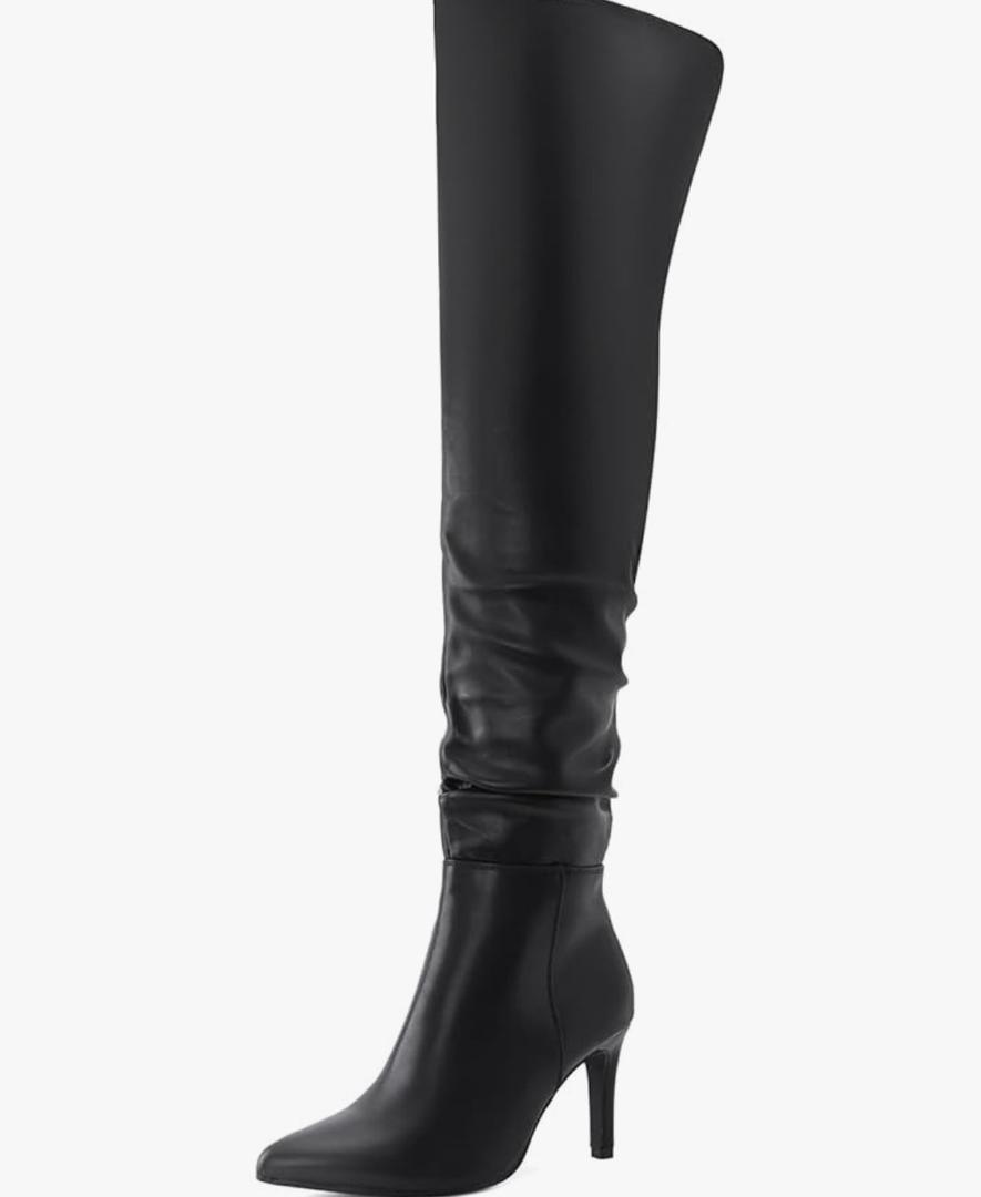 Shoe'N Tale Thigh High Boots for Women Over The Knee Stiletto Heel Pointed Toe Long Sexy Boots, 39