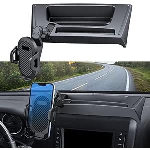 DIAMOOKY Upgraded Phone Mount for Jeep Wrangler JK JKU 2018 2017 2016 2015 2014 2013 2012 2011, Dash Multi-Mount Phone Holder Kit w/Storage Tray Interior Accessories