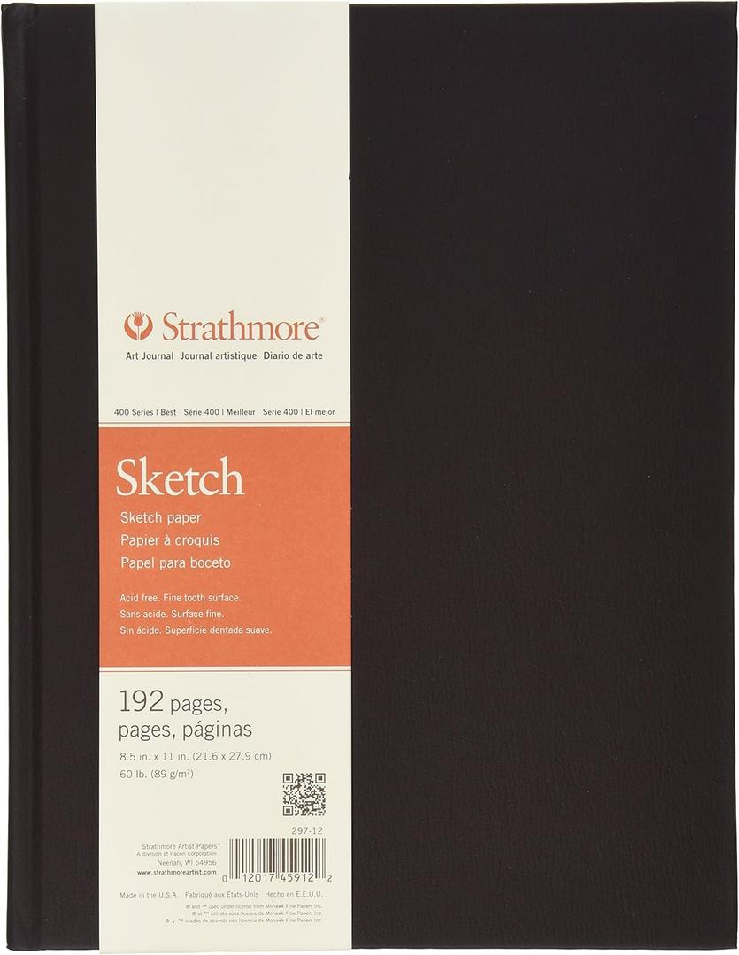 Strathmore 297-12 400 Series Hardbound Art Journal Sketch, 8.5"x11", 96 Sheets