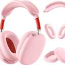 Silicone Case Cover for AirPods Max HeadphonesAnti-Scratch Ear Cups Cover/Ear Pad Case Cover/Headband Cover 3 in 1 Accessories Silicone Protector for Apple AirPods MaxPink