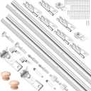 48IN Bi-fold Door Track Kit, 2Kit White Bi-fold Door Hardware Closet Door Track Repair Tool Kit Included Full Accessories