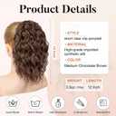 Flufymooz Ponytail Extension, 12" Short Claw Ponytail Extension Wavy Curly Jaw Clip in Pony tails Hair Extension Natural Synthetic Hairpiece for Women (Medium Chocolate Brown)