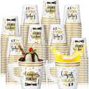 Maxcheck 75 Pcs Graduation Decorations 7 oz Ice Cream Paper Cups with Handles Bulk Congrats Grad Disposable Class of 2026 Cold Chocolate Beverage Tea Coffee Cups for Holiday Party Supplies(White)