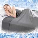 HYLEORY Cooling Blankets for Hot Sleepers, Cool Summer Blanket Keep Body Cool for Night Sweats Double Sided Lightweight Breathable Blanket for Bed Couch Sofa, King (108"x90"), Black