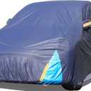 Tesla Model Y Car Cover Waterproof All Weather, 6 Layers Outdoor Full Exterior Cover Rain Sun UV Snowproof Protection with Zipper Cotton, Mirror Pocket and Charging Port