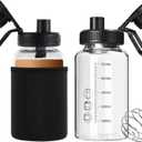 Glass Shaker Bottle,22oz BPA-Free Odorless Shaker Bottle with 304 Stainless Steel Ball and Removable Cleaning Brush for Fitness Protein Mixes(2Pack)