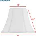 Aspen Creative 38004-2 Traditional Handsewn Bell Shaped Collapsible Spider Construction Lamp Shade in Cream, 8" Top x 17" Bottom x 13" Slant, Set of 2
