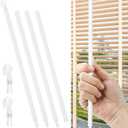 ABOOFAN 1Pcs 46 Inch Blind Wand Replacement with Hooks Long Vertical Blinds Stick for Windows Curtain Door Shades Opener Accessory