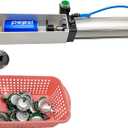 Aluminum Can Crusher, Heavy Duty Pneumatic Cylinder Soda Beer Can Crusher, Eco-Friendly Recycling Tool (Countertop Button Valve)