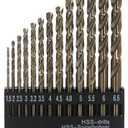 Metric Cobalt Drill Bits Set 1.5-6.5mm 13PCS, M35 high Speed Steel, high Hardness Straight Shank Drill, Mechanical or Hand Drill for Drilling, Suitable for Stainless Steel, Iron, Copper and Aluminum.