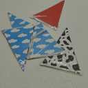 Pasimy 5 Pcs Cartoon Birthday Party Decorations Blue Sky White Clouds and Cow Print Pennant Banners Flags Red Blue Yellow String Triangle Flag Banner for Baby Shower Birthday Party Decorations
