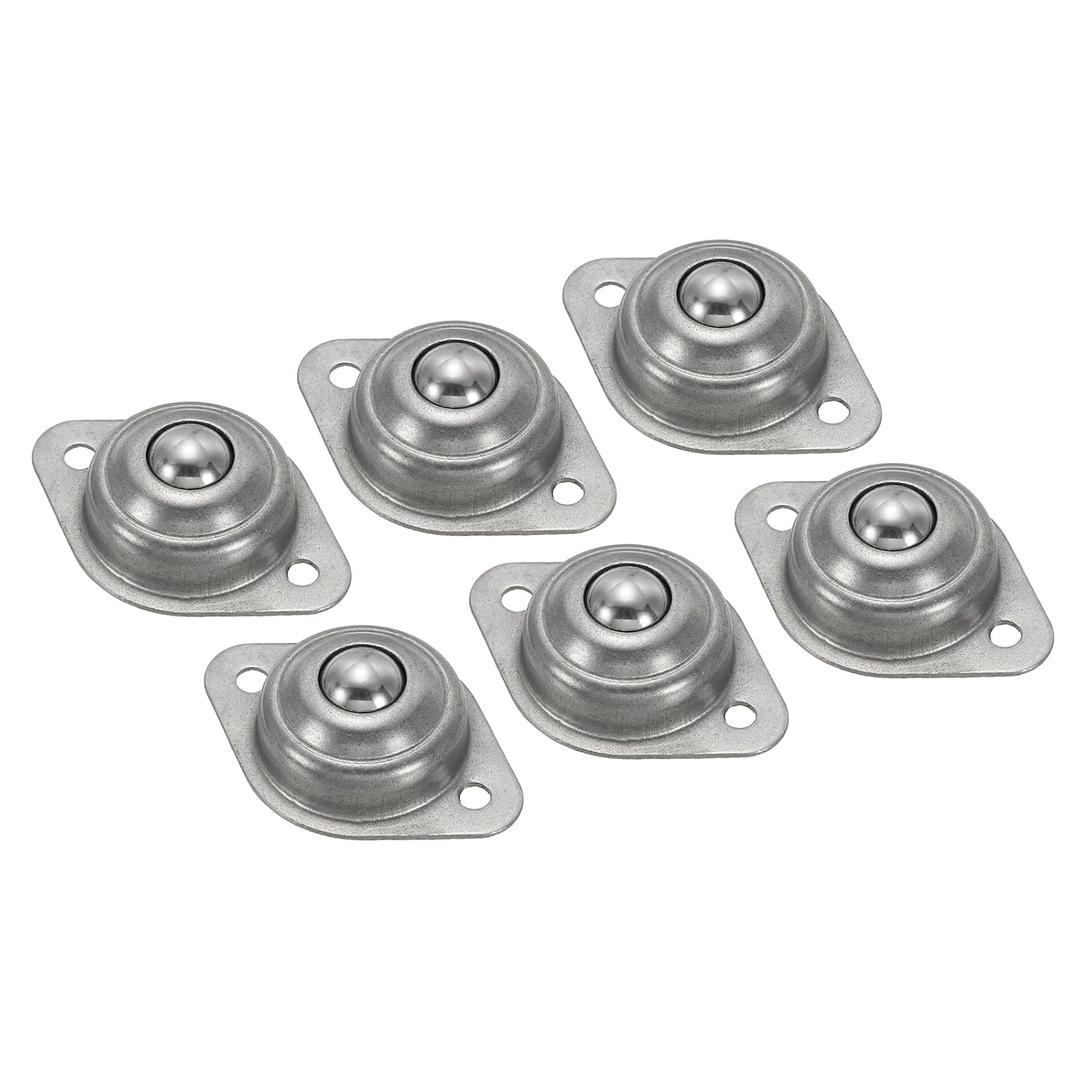 PATIKIL Roller Ball Transfer Bearing 1/2", 6 Pack Load 15lbs Flange Mounted Stainless Steel Rotation Caster Unit for Conveyor Roller Stand Transmission