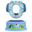 Bluey Potty Training Set, 2 pieces combine soft potty seat and a non-slip step stool, for toddlers and kids, potty training with fun Bluey characters.