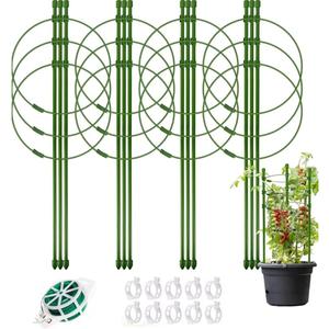 5 Packs Tomato Cages for Garden Cherry Tomato Cage Plant Support Structures, Vegetables Climbing Plants Plant Trellis for Climbing Vegetable Metal 18" with 1 Twist Tie 10 Plant Clip