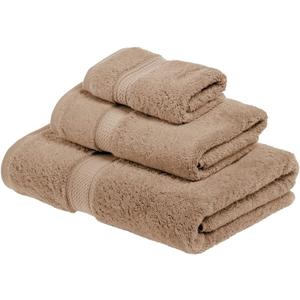 SUPERIOR Egyptian Cotton Pile 3 Piece Towel Set, Includes 1 Bath, 1 Hand, 1 Face Towel/Washcloth, Ultra Soft Luxury Towels, Thick Plush Essentials, Guest Bath, Spa, Hotel Bathroom, Latte