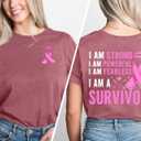 Cancer Survivor Tshirt Women Breast Cancer T Shirt Pink Ribbon Cancer Awareness Shirts Inspirational Tops (S)
