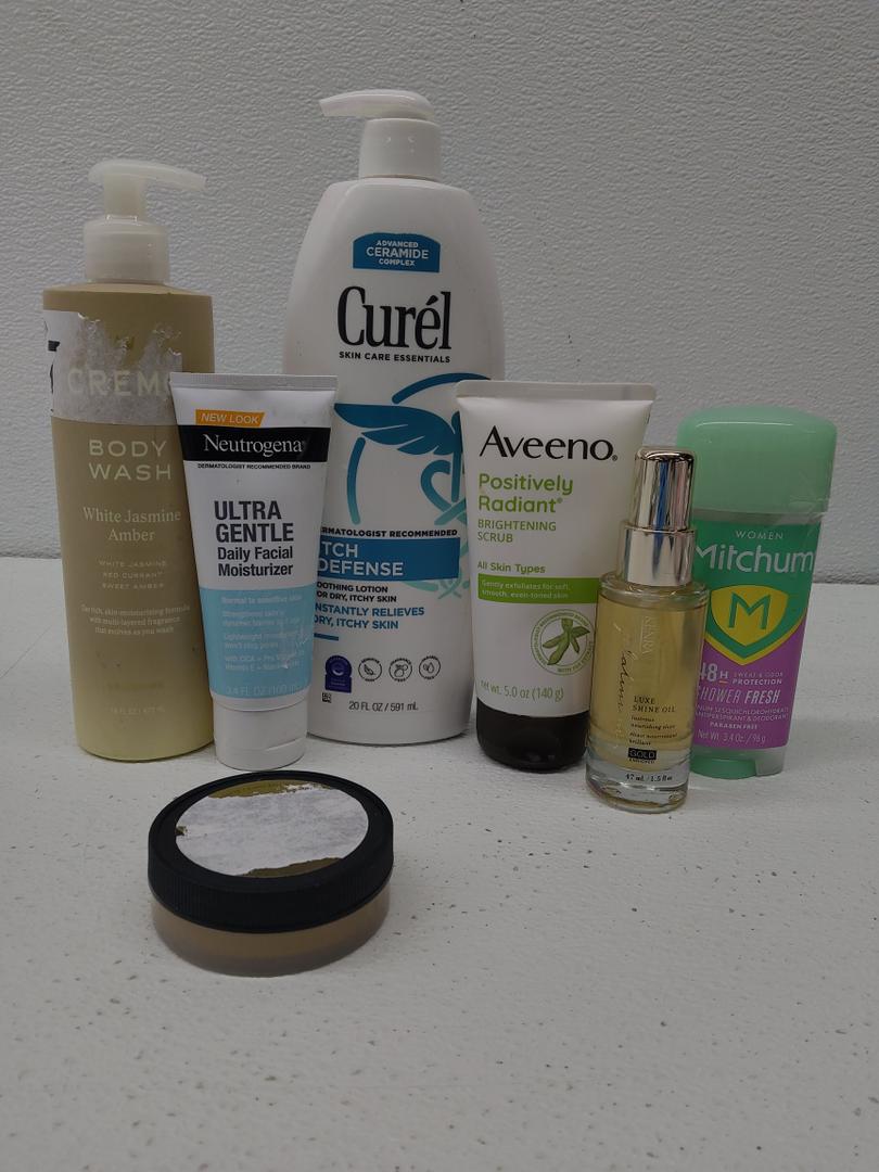 Curel, Mitchum, Neutrogena, Cremo, Kenra, Aveeno, Metallic Lustre Wax