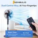 NEWBULIG 17" Pedestal Fans with Remote, Oscillating Standing Fan with 3 Speed & 3 Model, Quiet Timer Stand Up Fan for Indoor, Bedroom, Living Room, Adjustable Height & Tilt Head, Easy Assembly