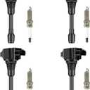 UF549 Set of 4 Ignition Coil Packs & Spark Plugs Compatible with Nissan Infiniti Altima Sentra Versa Rogue Cube QX60 NV200 Replace# 22448-ED000, 22448-JA00A, 22448-JA00C
