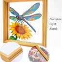 2 x Eiflow Tabletop Diamond Art with Wood Frame, Desktop Diamonds Painting Kit for Adults Dragonfly, DIY Acrylic Gem Art Painting on Stand Board Kit