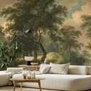 Vintage Forest Mural Wallpaper Peel and Stick for Bedroom, 137 x100