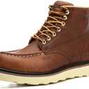 ACDSAF Work Boots for Men - 6 Inch Wedge Soft Toe Mens Work Boots, Waterproof Construction Work Shoes Size 9